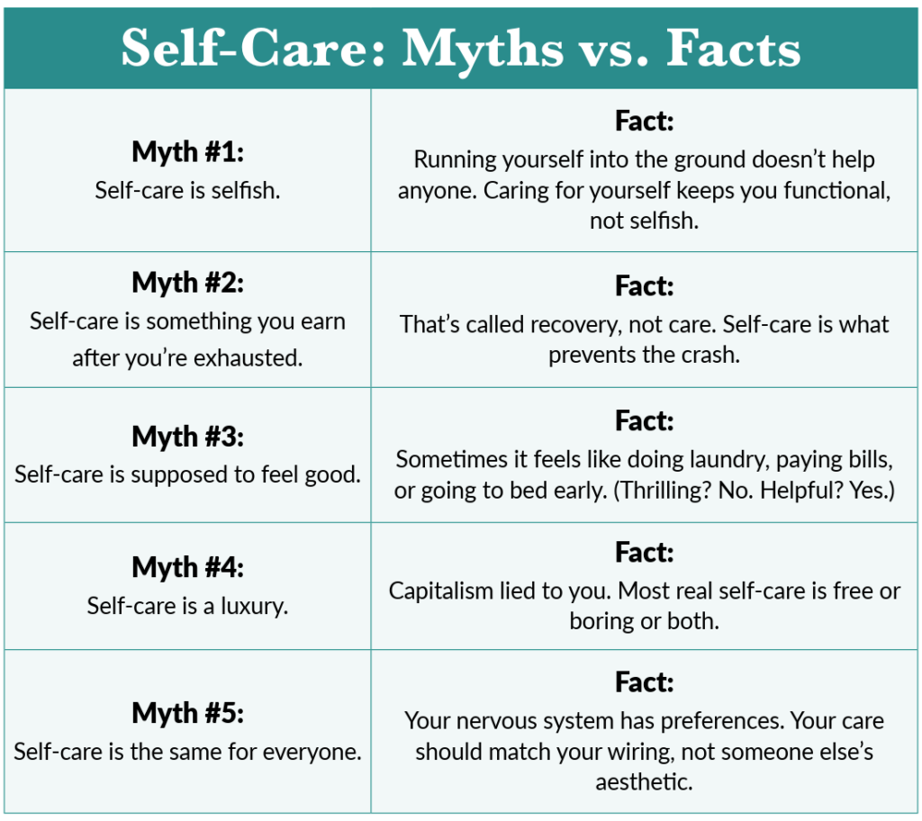 Self-Care Myths vs Facts